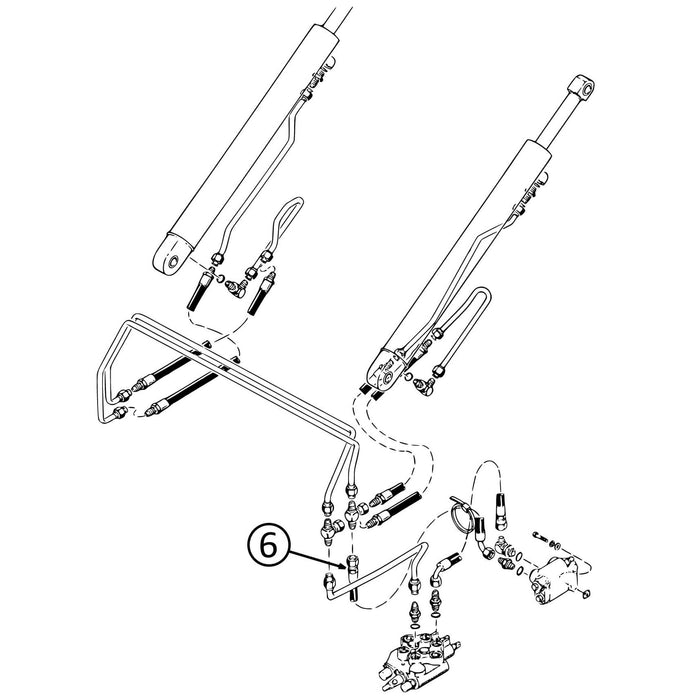 Case 1835C Hose - Self-Leveling Valve to Crossover Tube -