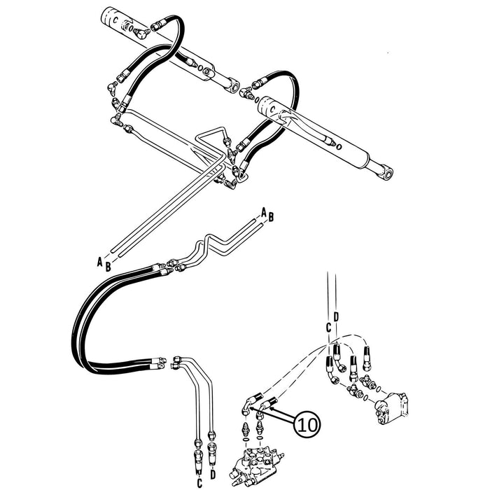 Case 1835C Hose - Loader Valve to Self-Leveling Valve -