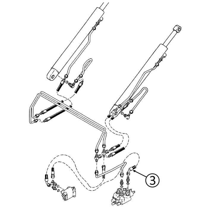 Case 1840 Hose - Loader Valve to Self-Leveling Valve -