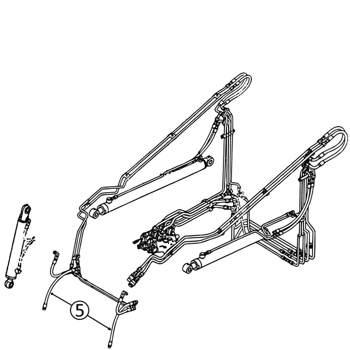 Case 440CT Hose - to Loader Bucket Tilt Cylinders - Rod Ends -