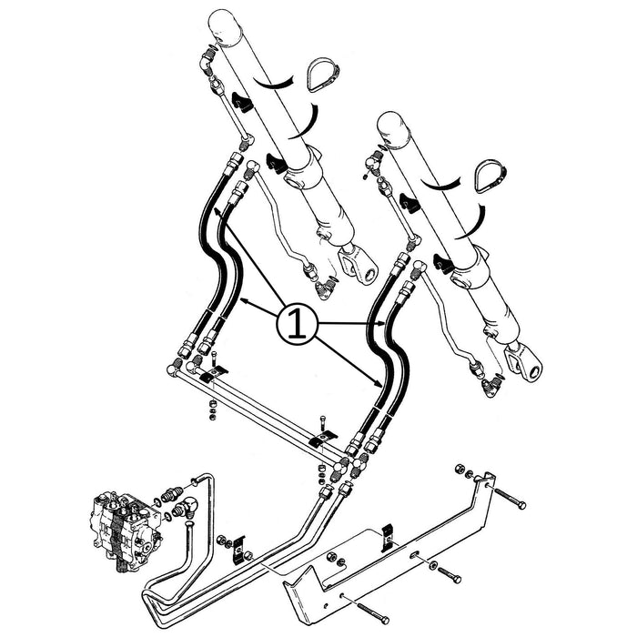 Case 450C & 455C Hose - to Dozer Lift Cylinders -