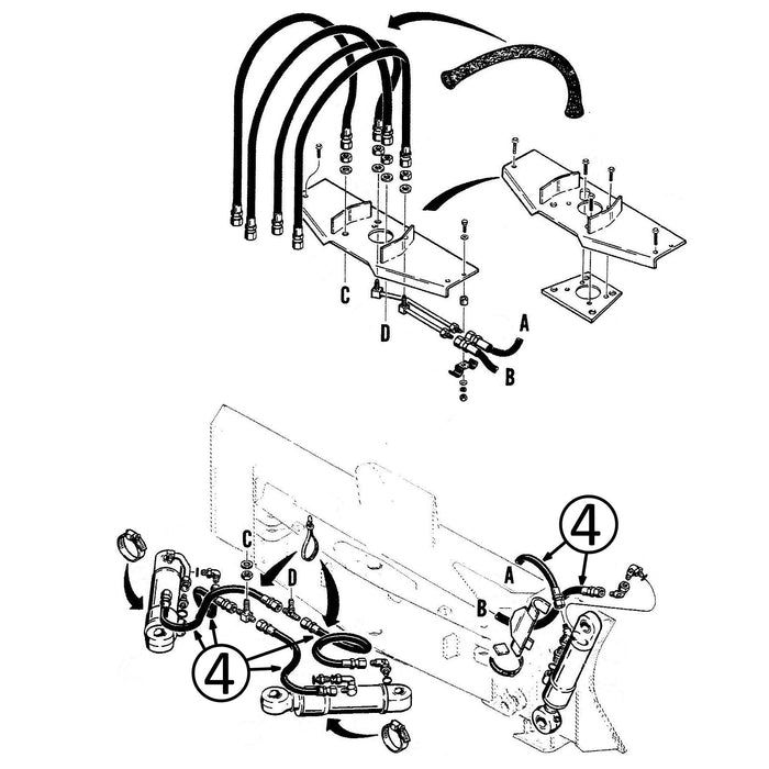 Case 450C & 455C Hose - to Dozer Tilt & Angle Cylinders -