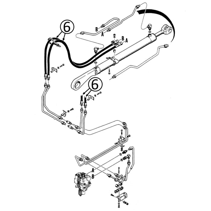 Case 450C & 455C Hose - to Loader Bucket Tilt Cylinders -