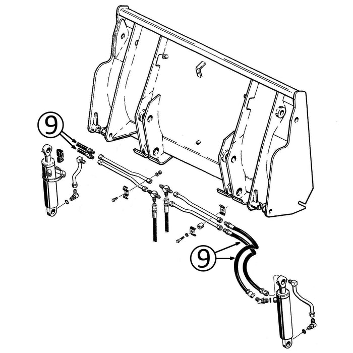 Case 450C & 455C Hose - to Loader Clam Cylinders -