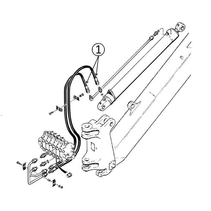 Case 480C Hose - Valve to Boom Cylinder -