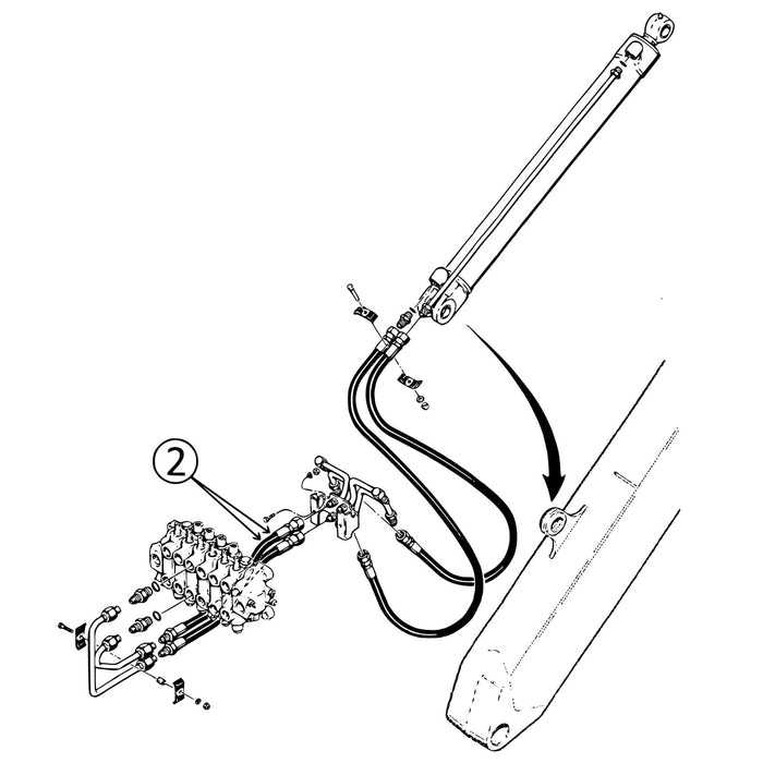 Case 480C Hose - Valve to Manifold -