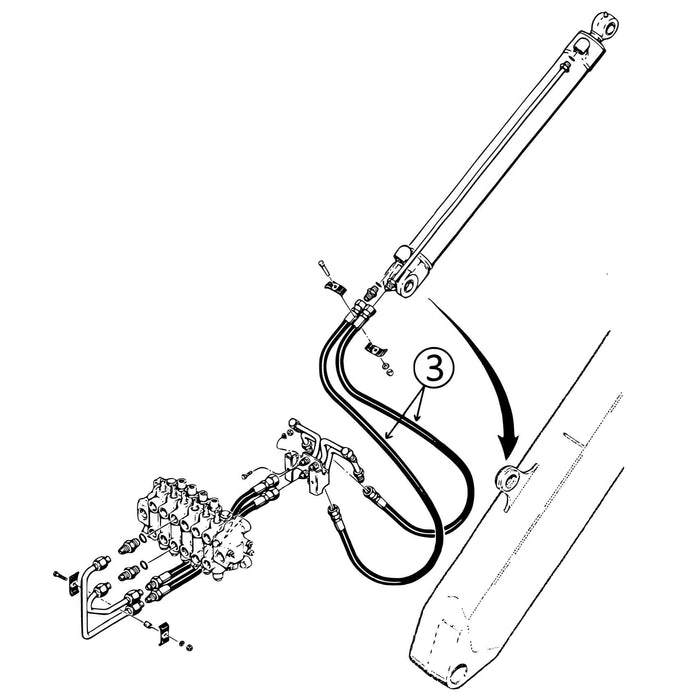 Case 480C Hose - to Dipper Cylinder -