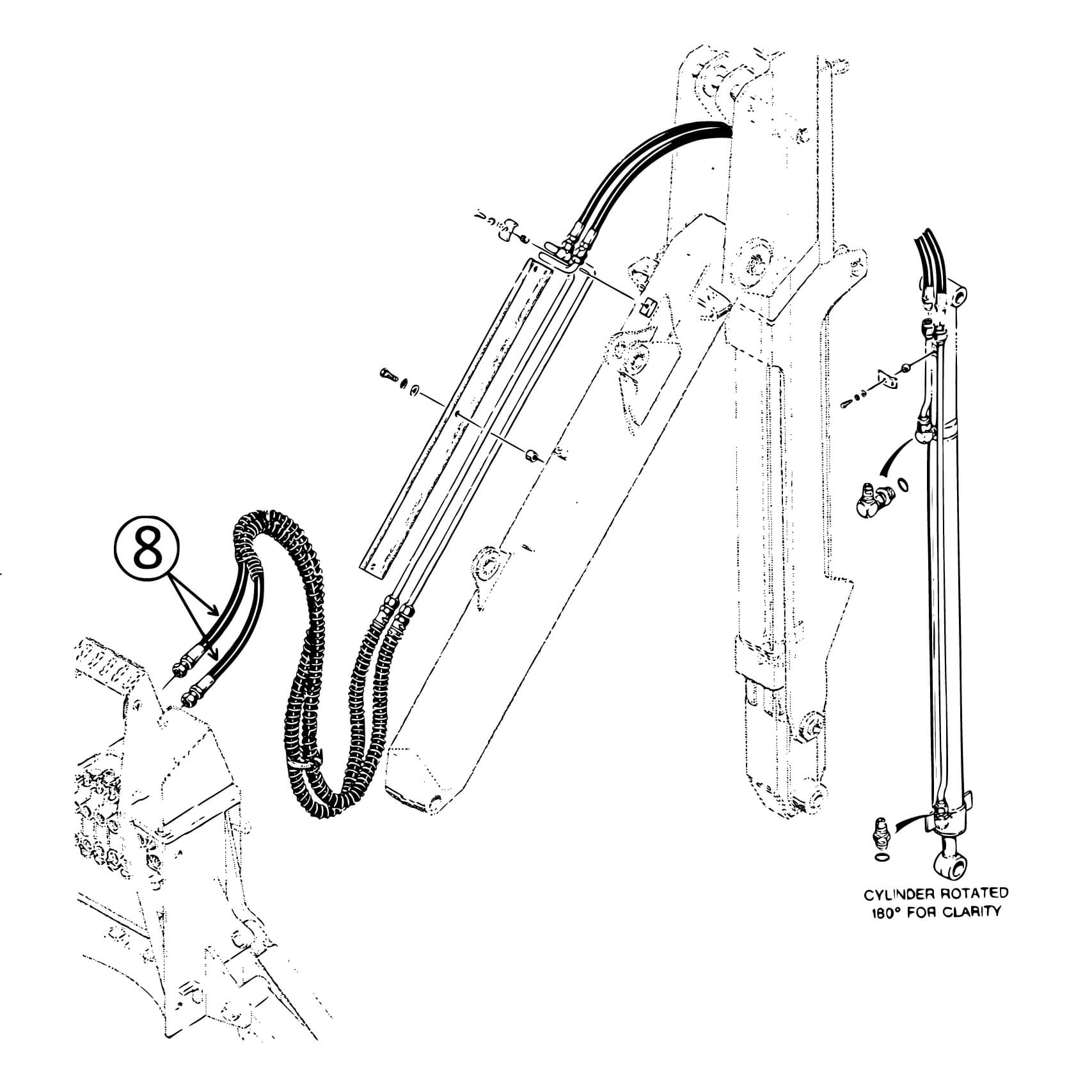 Case 480C Backhoe to Ext Dipper Lines Hose | HW Part Store
