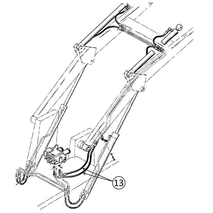 Case 480C Hose - From Valve to Loader Tilt Cylinder Lines -