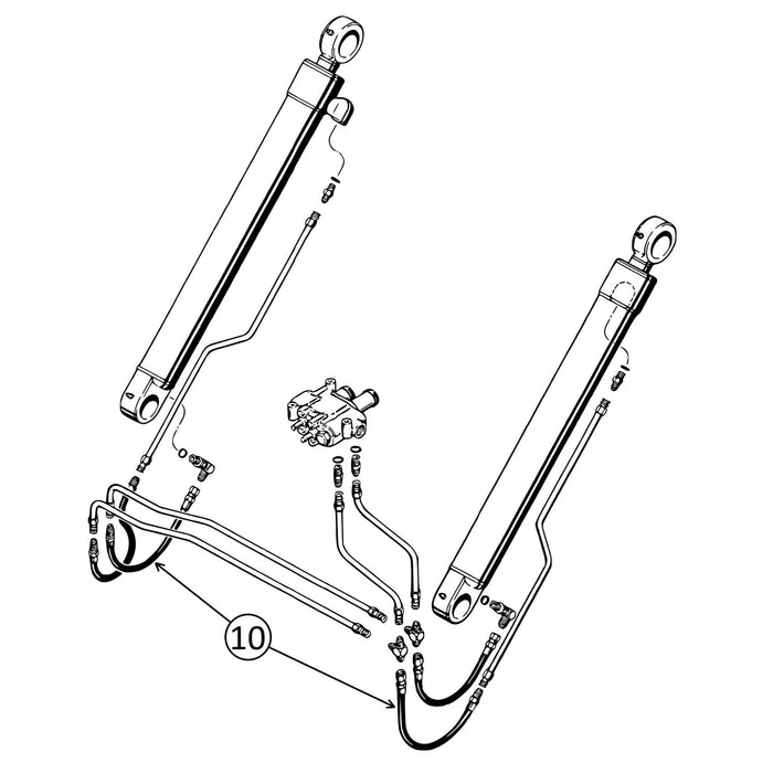 Case 480C Hose - to Loader Lift Cylinders - Bore End of L/H & Rod End of R/H -