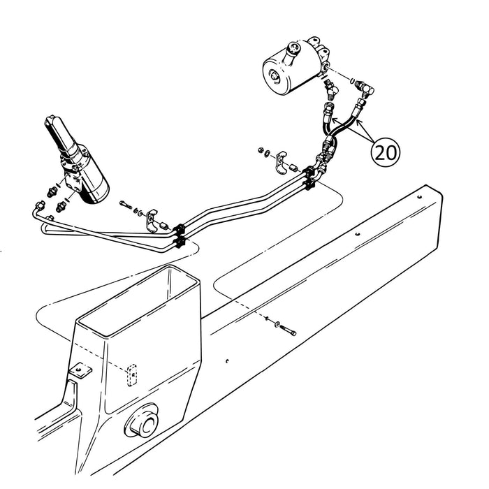 Case 480C Hose - to Steering Pump -