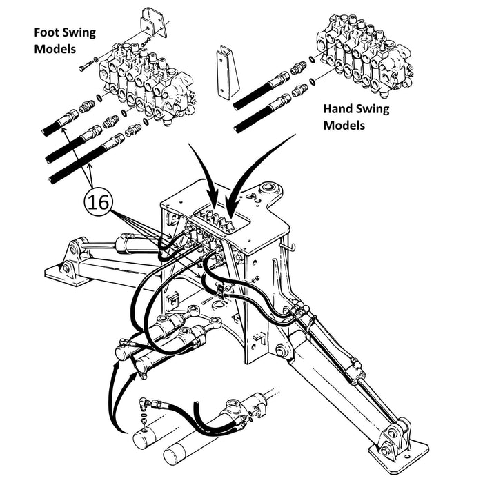 Case 480C Hose - Valve to Stabilizer Cylinders -