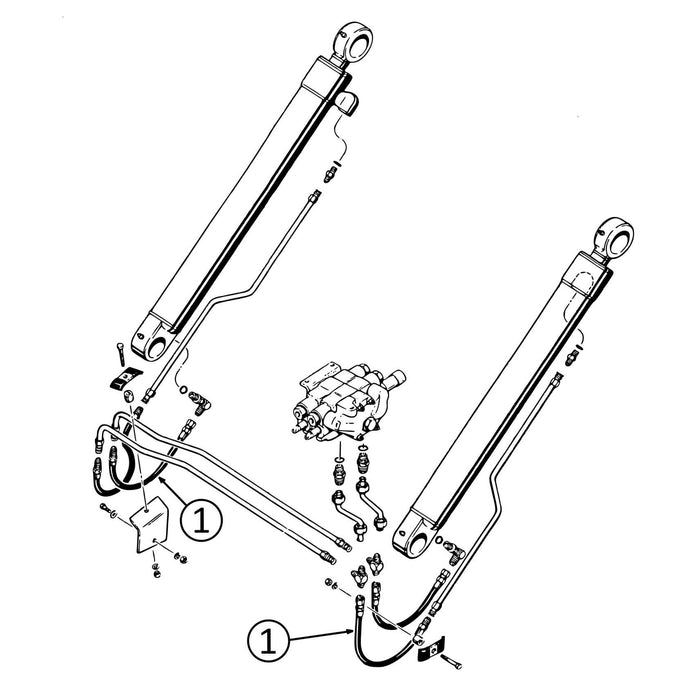 Case 480E Hose - to Loader Lift Cylinders - Bore End of L/H & Rod End of R/H -