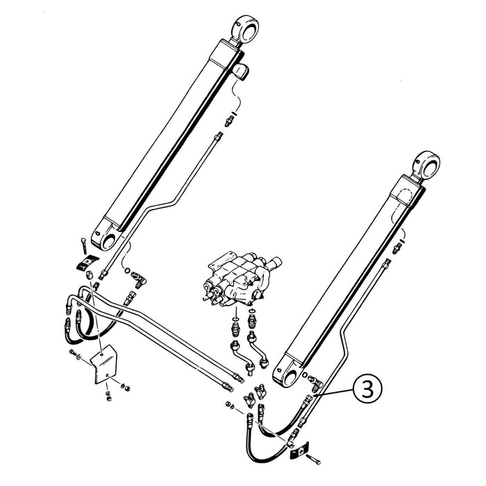 Case 480E Hose - to Loader Lift Cylinder - Bore End of R/H -