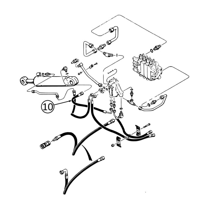 Case 480E Hose - to Outrigger Cylinder - Bore End of L/H -