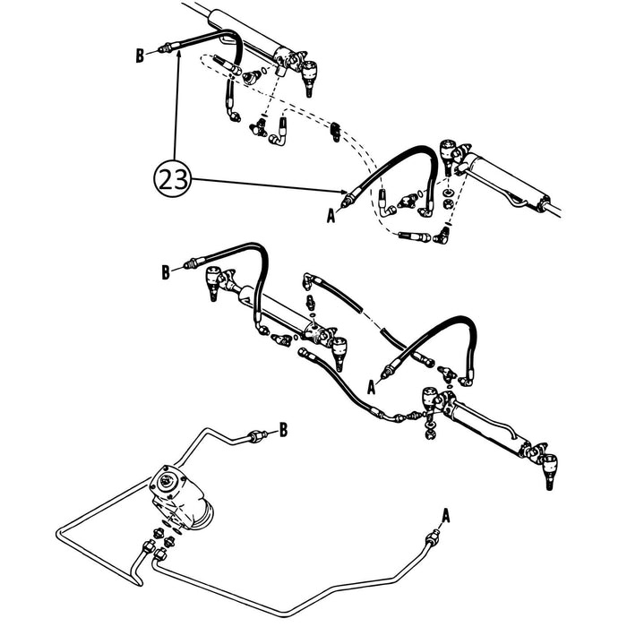 Case 480E Hose - to Steering Cylinders -