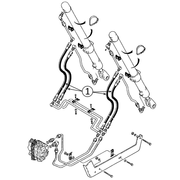 Case 550E, 550G, & 550H Hose - to Dozer Lift Cylinders -