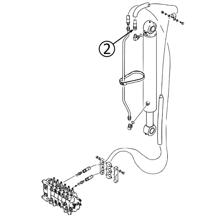 Case 580L Hose - to Backhoe Boom Cylinder - Bore End -