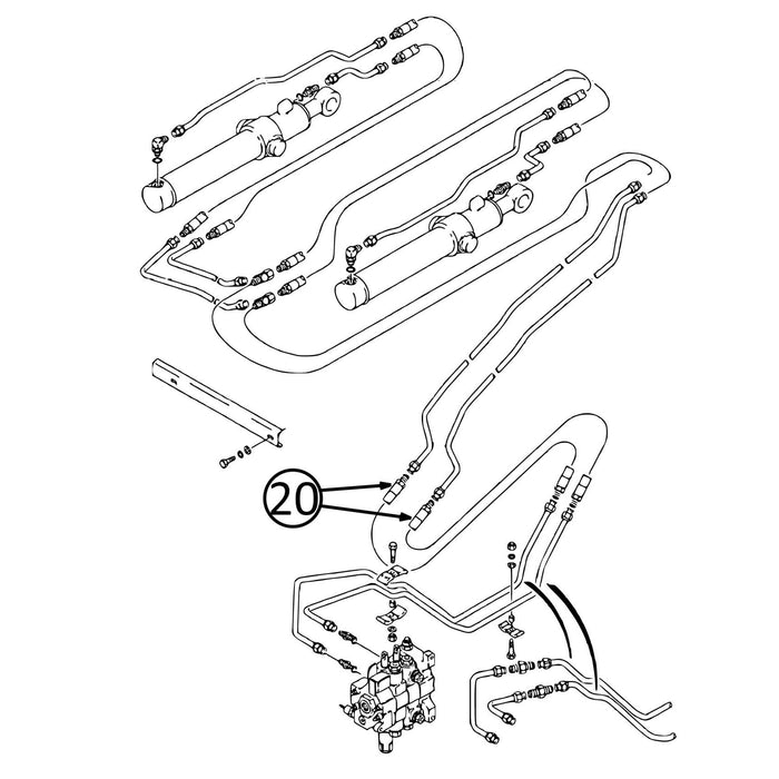 Case 580L Hose - At Arm Pivot - to Loader Bucket Tilt Cylinders -