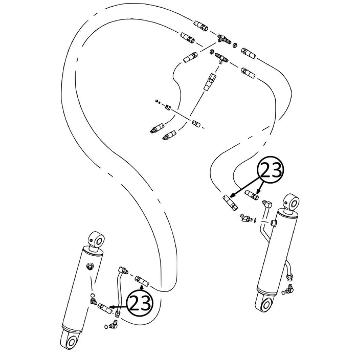 Case 580L Hose - to Loader Clam Cylinders -