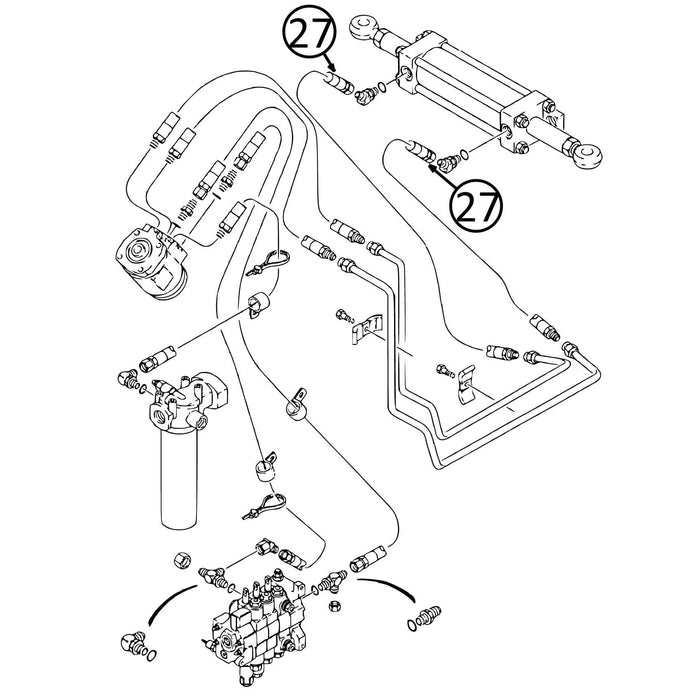 Case 580L Hose - to Steering Cylinder -