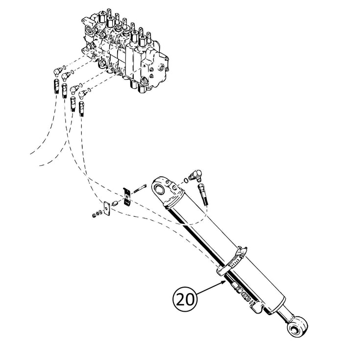 Case 580SK Hose - to Outrigger Cylinders - Rod Ends -