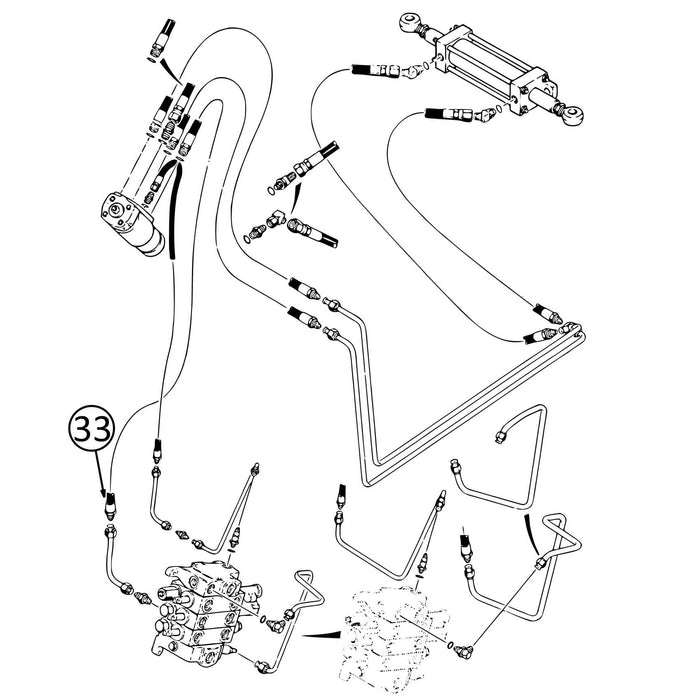 Case 580SK Hose - Loader Valve to Steering Valve -