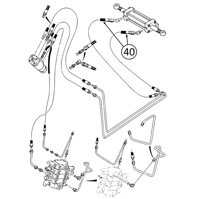 Case 580SK Hose - to Steering Cylinder - 40 | HW Part Store