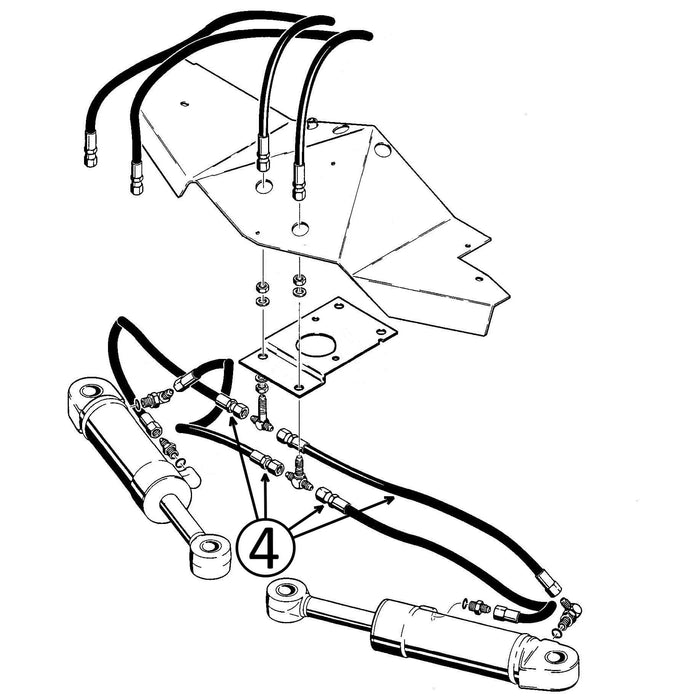 Case 650 Hose - to Dozer Angle Cylinders -