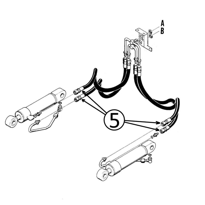 Case 650 Hose - to Ripper Cylinders -