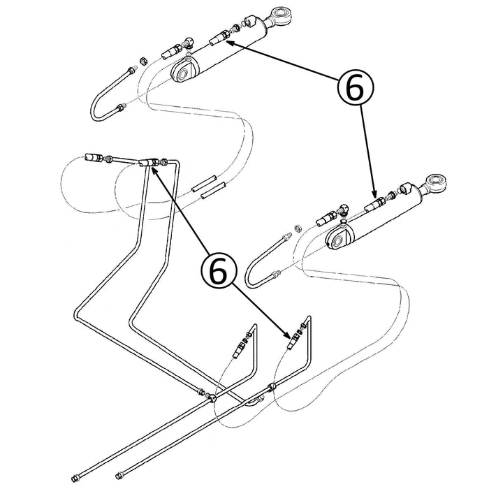 Case 850G Hose - to Dozer Angle Cylinders - Rod Ends -