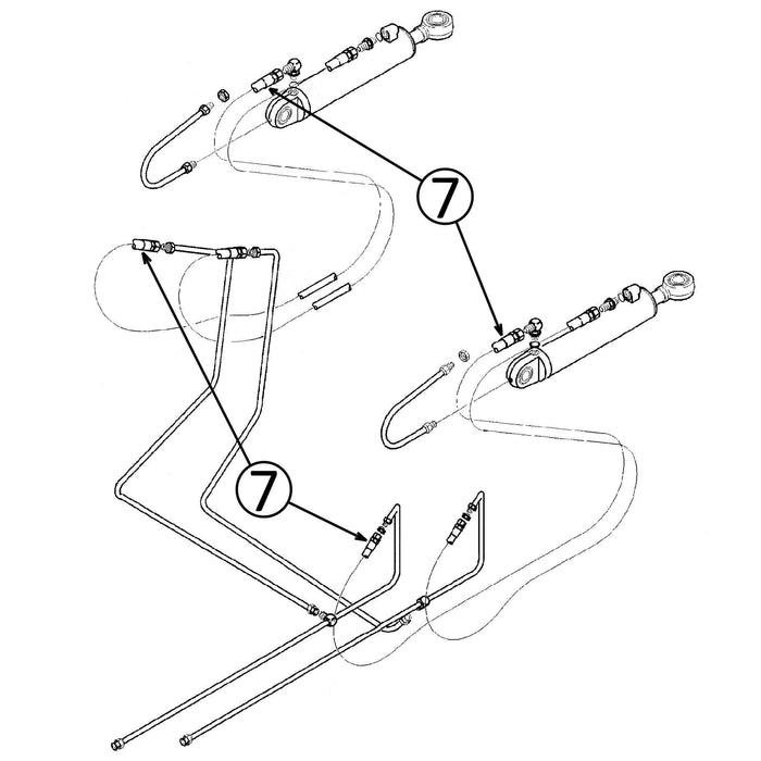 Case 850G Hose - to Dozer Angle Cylinders - Bore Ends -