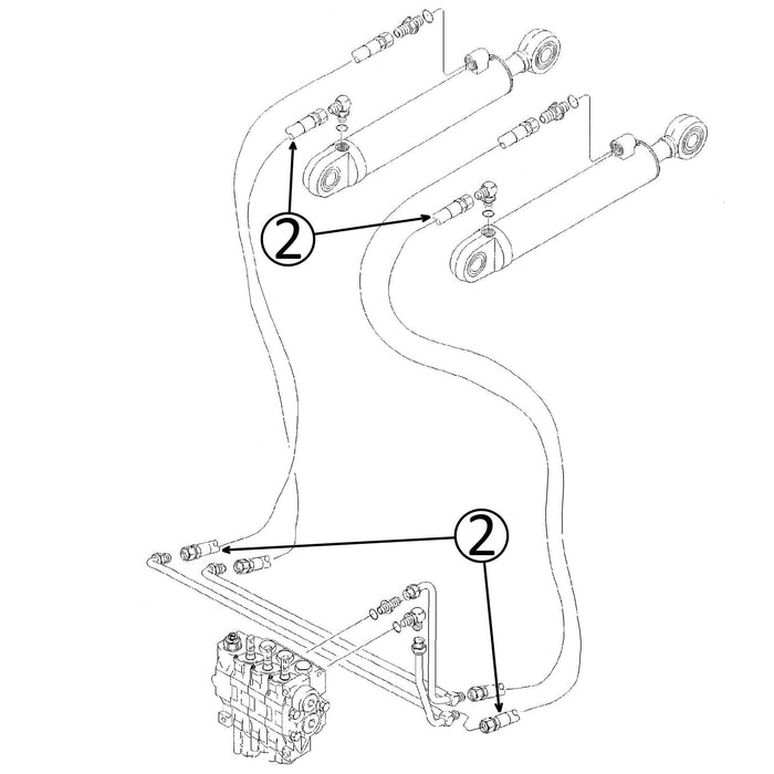 Case 850G Hose - to Dozer Lift Cylinders - Bore Ends -