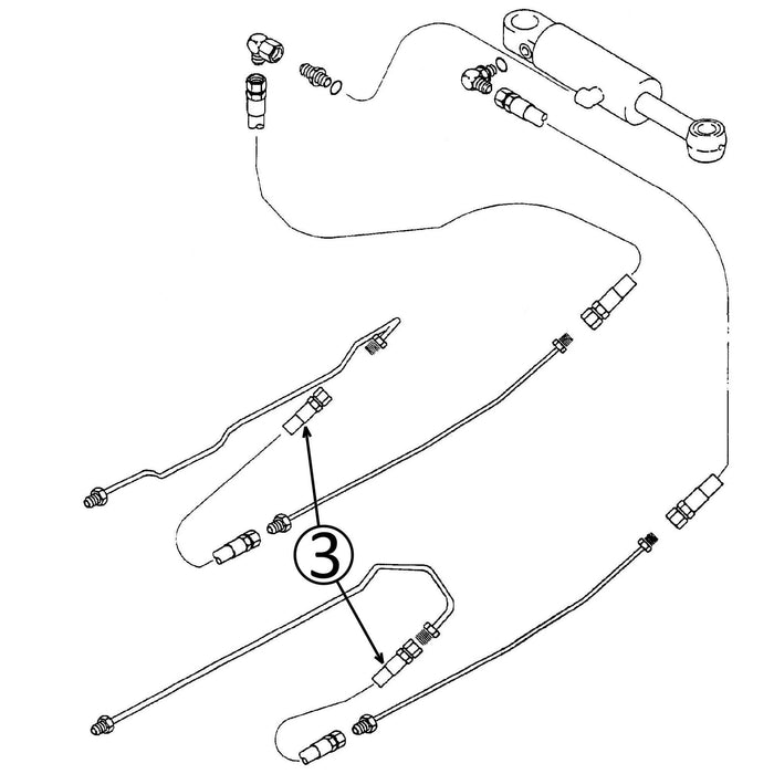 Case 850G Hose - At Engine Side Frame - In Tilt Cylinder Circuit -