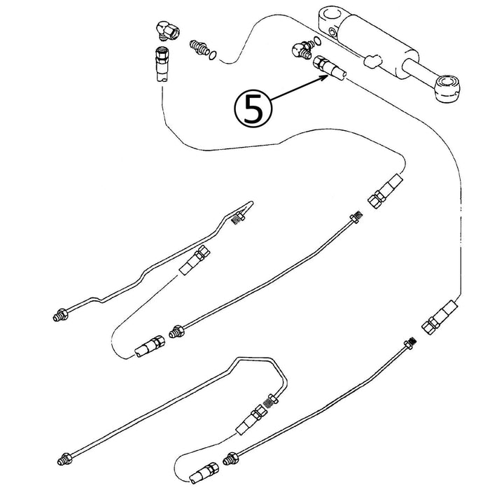 Case 850G Hose - to Dozer Tilt Cylinder - Bore End -