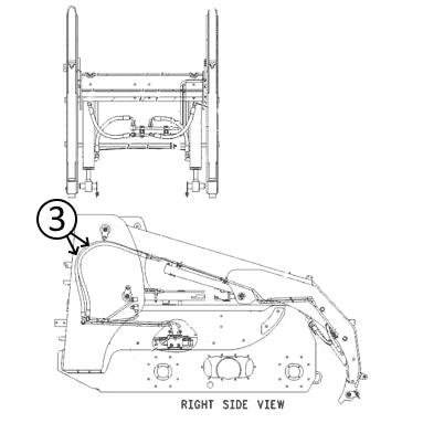 Cat 236, 246, & 248 Hose - At Arm Pivot - in Loader Tilt Circuit -