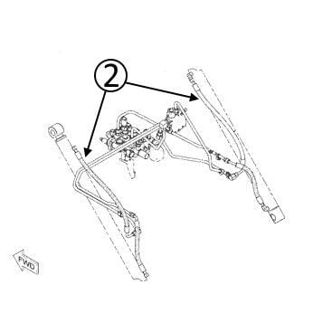 Cat 252B & 262B Hose - to Loader Lift Cylinders - Rod Ends -