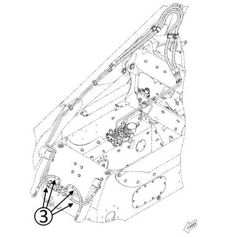 Cat 252B & 262B Hose - to Loader Bucket Tilt Cylinders -