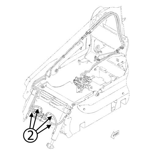Cat 267B & 277B Hose - to Loader Bucket Tilt Cylinders -
