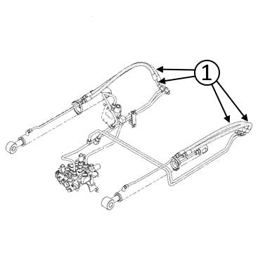 Cat 267B & 277B Hose - to Loader Lift Cylinders -
