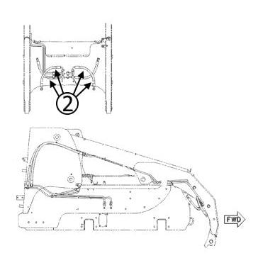 Cat 267 & 277 Hose - to Loader Bucket Tilt Cylinders -