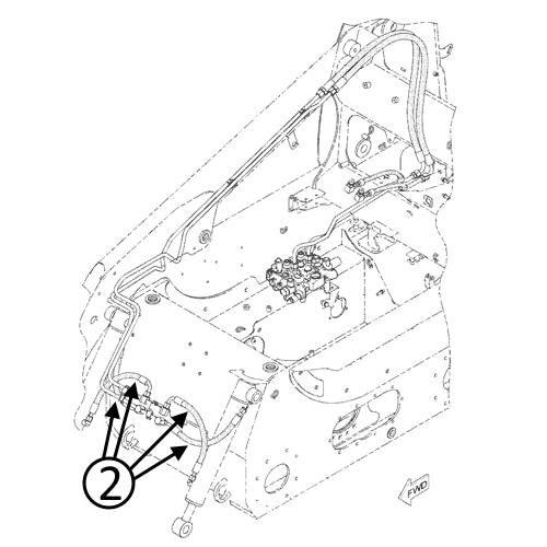 Cat 268B Hose - to Loader Bucket Tilt Cylinders -