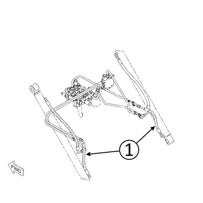 Cat 287 & 287B Hose - to Loader Lift Cylinders - Bore Ends -