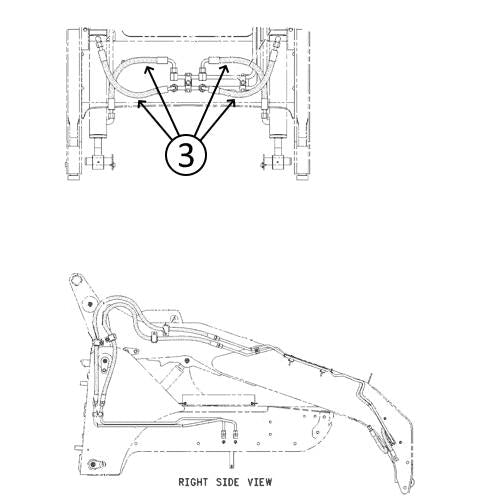 Cat 257 Hose - to Loader Bucket Tilt Cylinders -