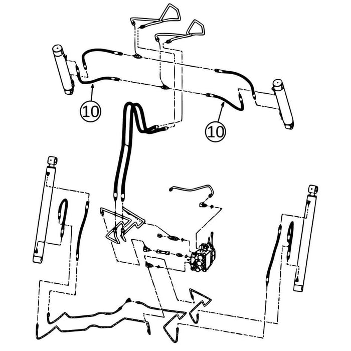 Bobcat 773 Hose - to Loader Bucket Tilt Cylinders - Bore Ends - S/N Group 2 -