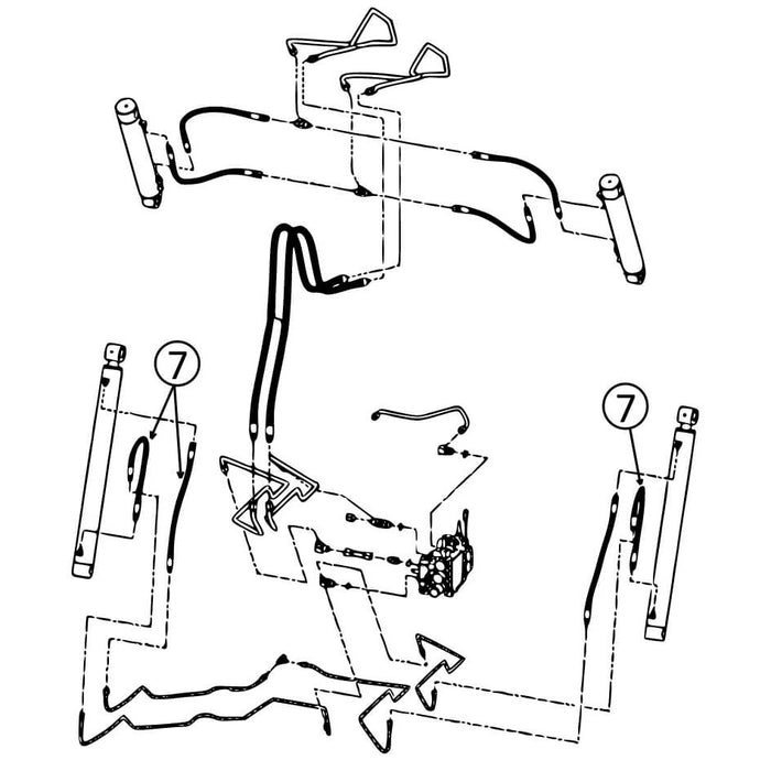 Bobcat 773 Hose - to Loader Lift Cylinders - Rod Ends & R/H Bore End - S/N Group 2 -