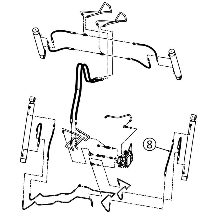 Bobcat 773 Hose - to R/H Loader Lift Cylinder Bore End - S/N Group 3 -