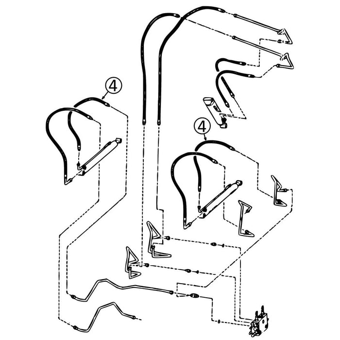 Bobcat 7753 Hose - Loader Lift Cylinders - Rod Ends -