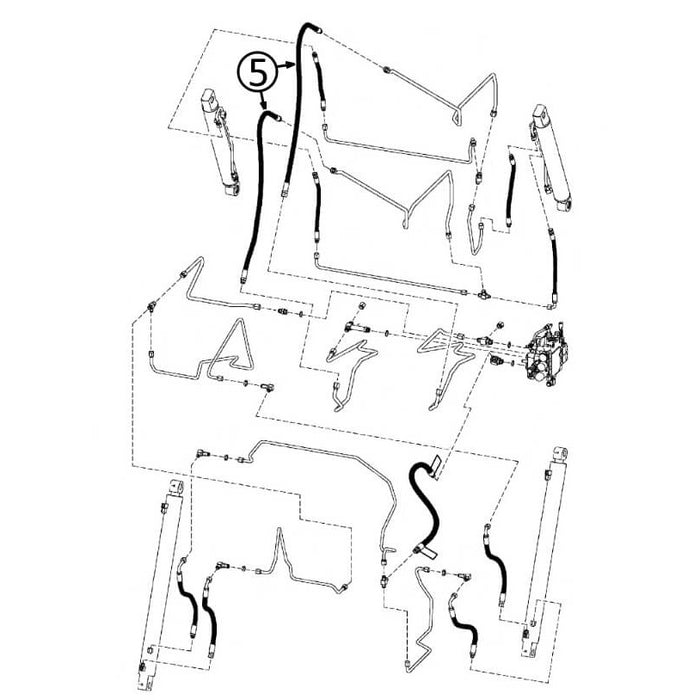 Bobcat 883 Hose - At Pivot - to Loader Tilt Cylinder -