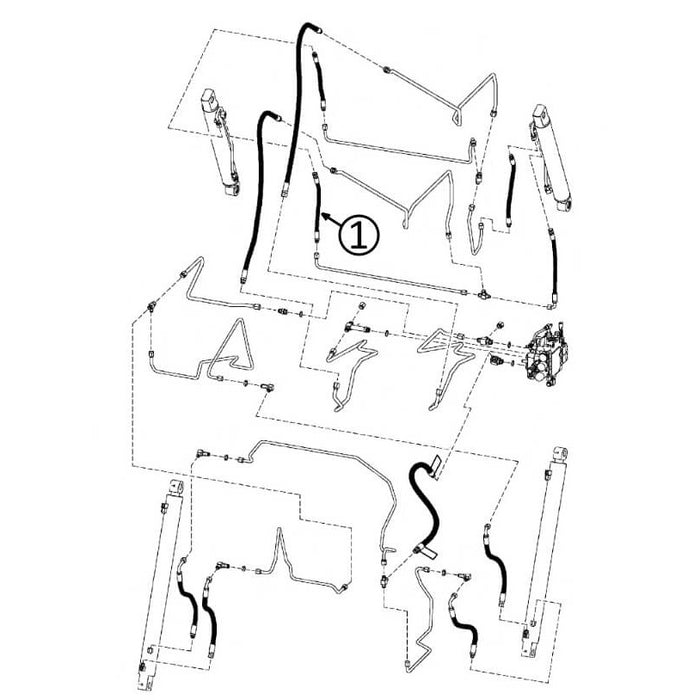 Bobcat 883 Hose - to L/H Loader Bucket Tilt Cylinder - Bore End -